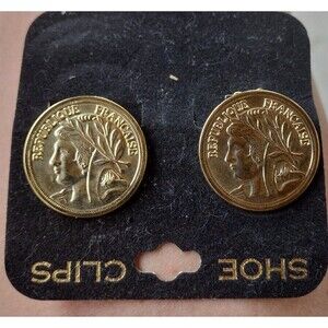 Republique Francaise Vintage Gold tone Shoe Clips